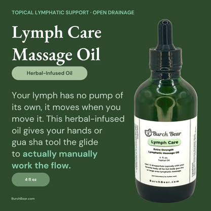 Burch Bear Lymph Care Massage Oil – (4oz)