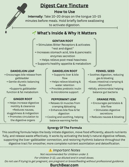 Burch Bear Digest Care Tincture - (2oz)