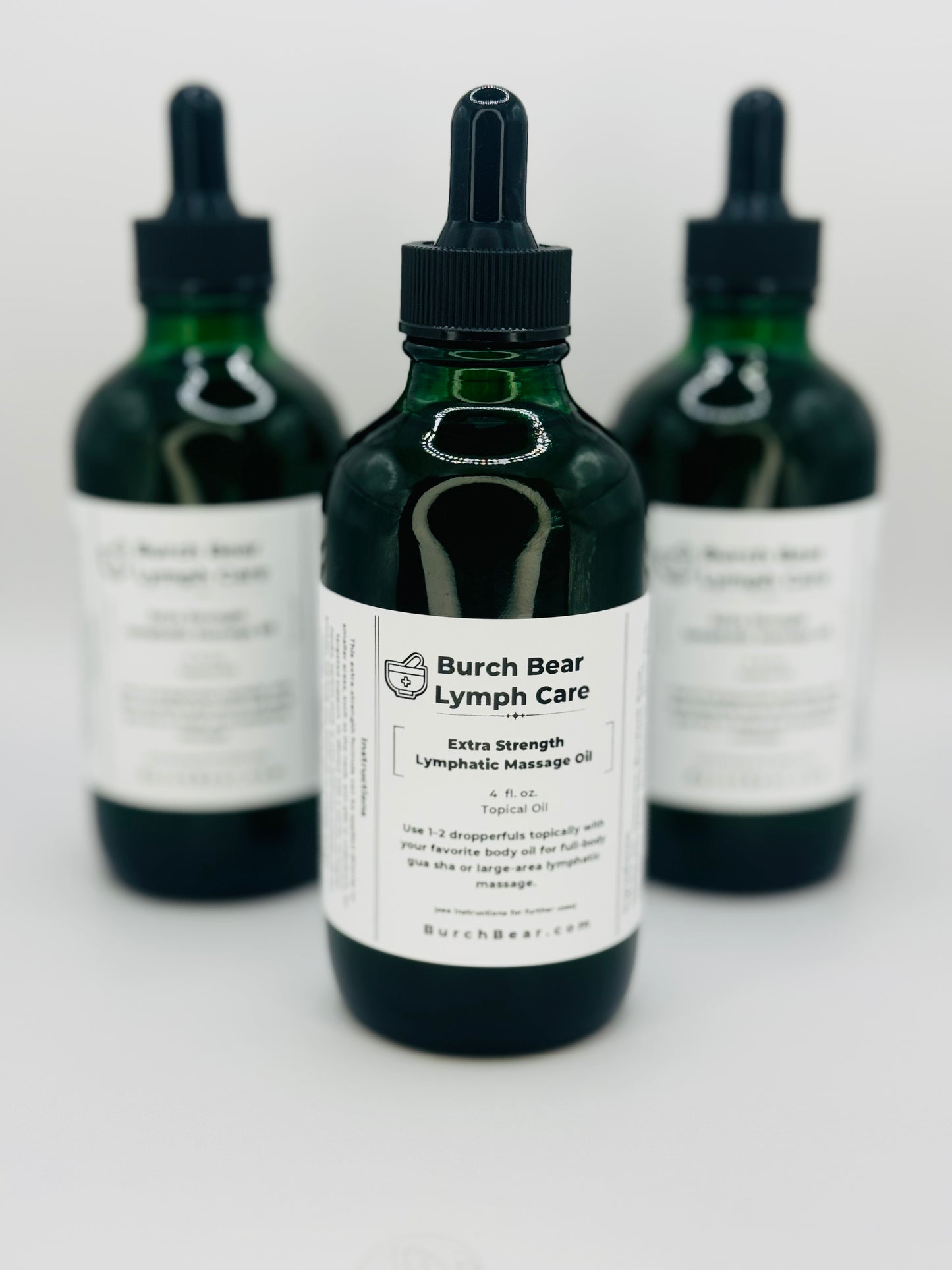 Burch Bear Lymph Care Massage Oil – Lymphatic Detox & Support with Jojoba, Cleavers, Burdock Root, Birch Bark, Dandelion Root, Elderberries & Clove (4oz)
